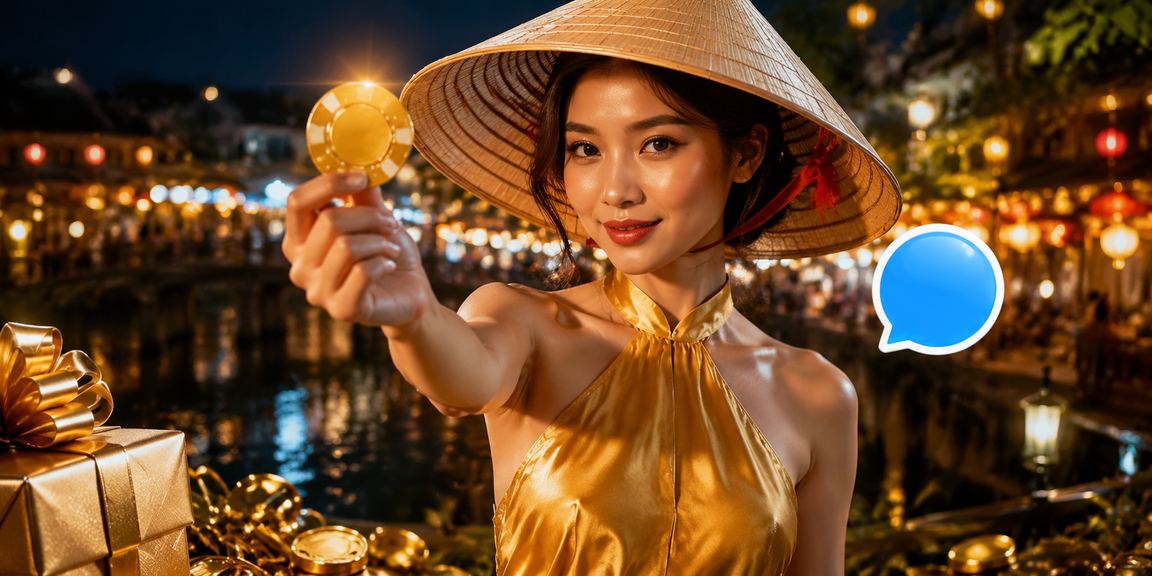 Người dùng Hà Nội nạp tiền cá cược thể thao với nón lá truyền thống trong khung cảnh đặc trưng