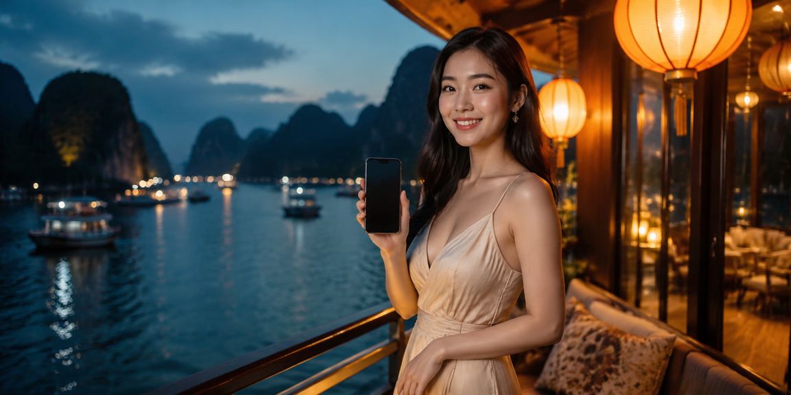 Người dùng Hội An thực hiện giao dịch casino trên điện thoại di động buổi tối